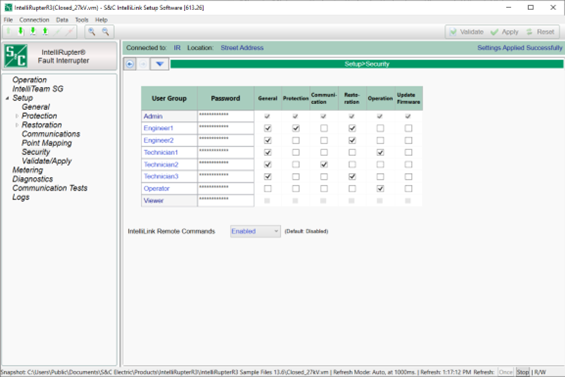 Screenshot of IntelliRupter R3 Application Login Portal