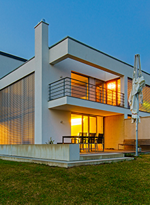 Residential area at dusk